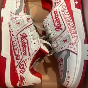 Louis Vuitton Red and White Sneakers